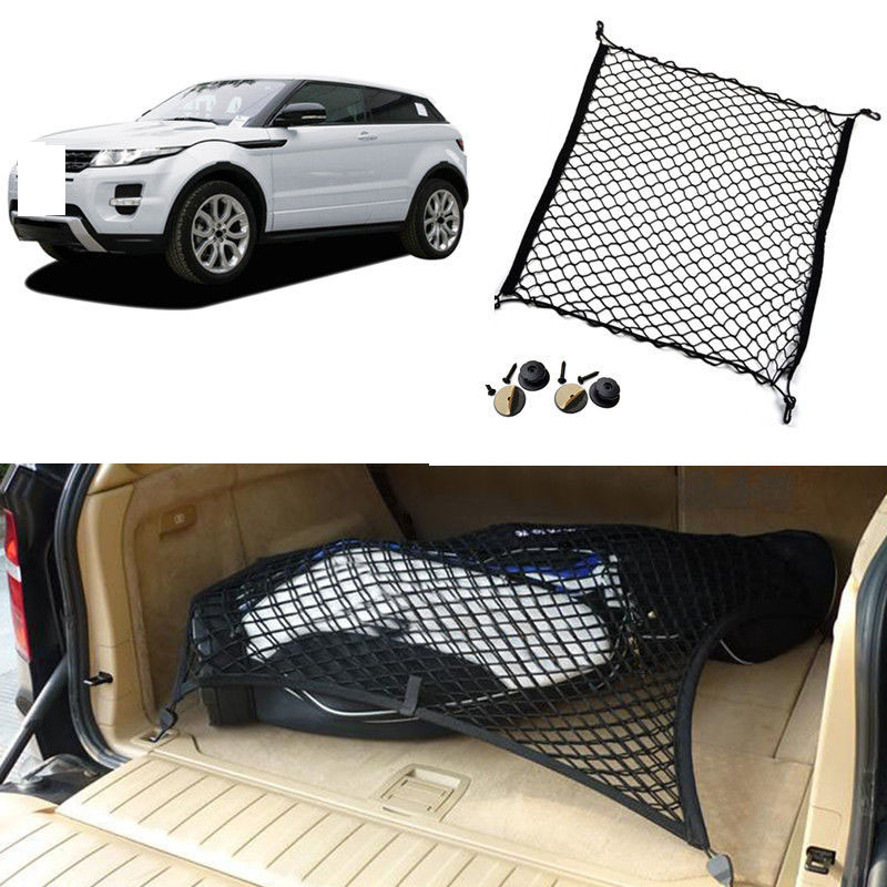 

For Land Rover Range Rover Evoque Car Vehicle Black Rear Trunk Cargo Baggage Organizer Storage Nylon Plain Vertical Seat Net