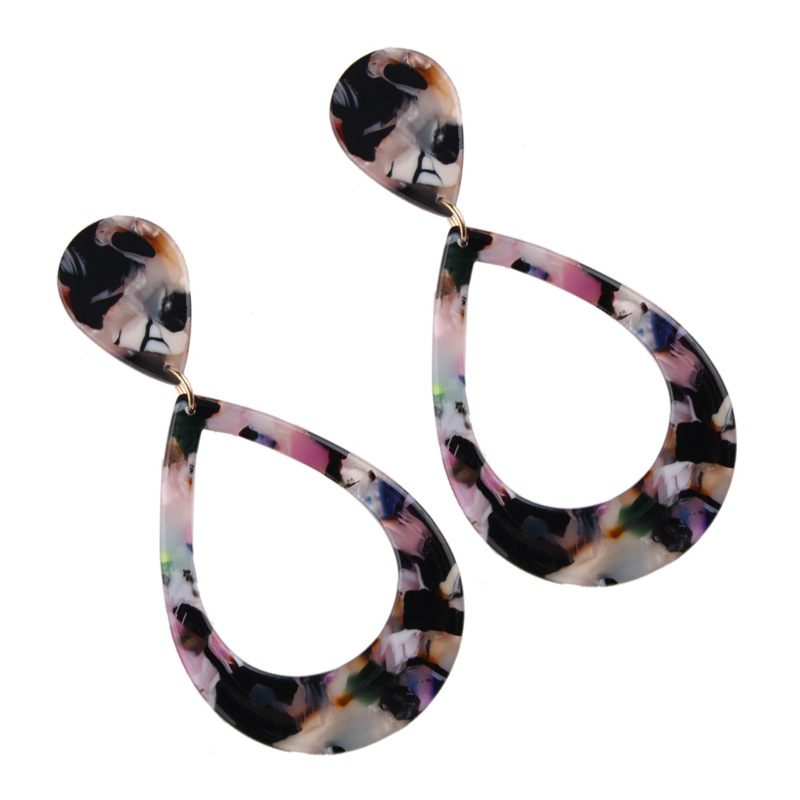 2018 new fashion resin eight eight-character earrings multicolor optional female fashion trend earrings accessories wholesale a generation