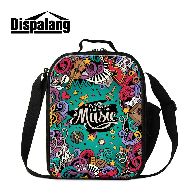 

Thermal Insulated Lunch Bag For School Women Carry Picnic Food Crossbody Bags White Musical Note Bolsas Termica Lunchbox For Teenagers Girls, As the picture show