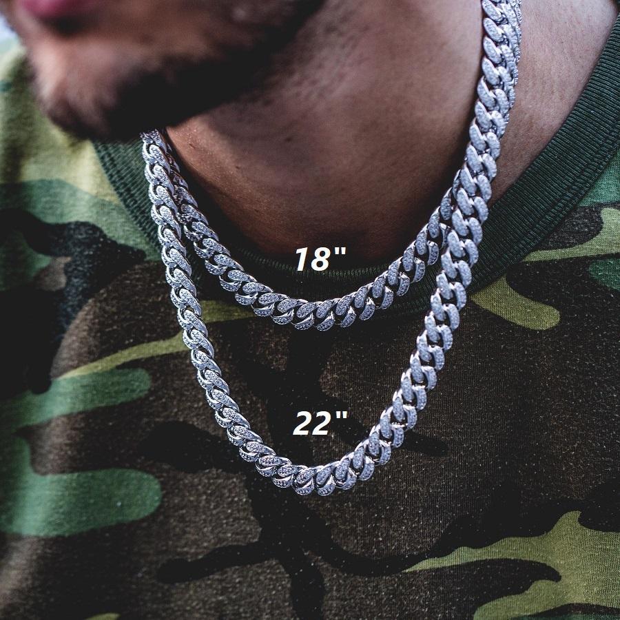 

20" 24" 28" 2018 factory Top Quality Micro pave cz cuban link chain Miami long chain luxury boy men jewelry hip hop necklace