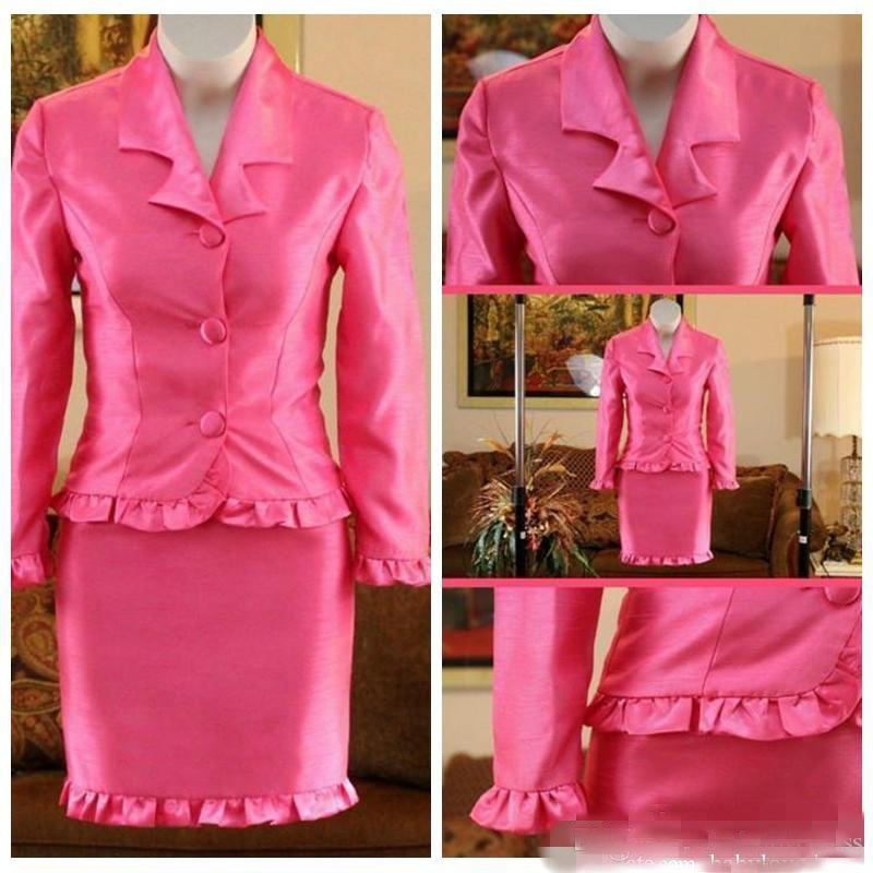 

2018 Two Pieces Long Sleeves Formla Girl's Pageant Dresses Prom Ball State National Beauty Kids Pageant Interview Suit Party Wear, Pink