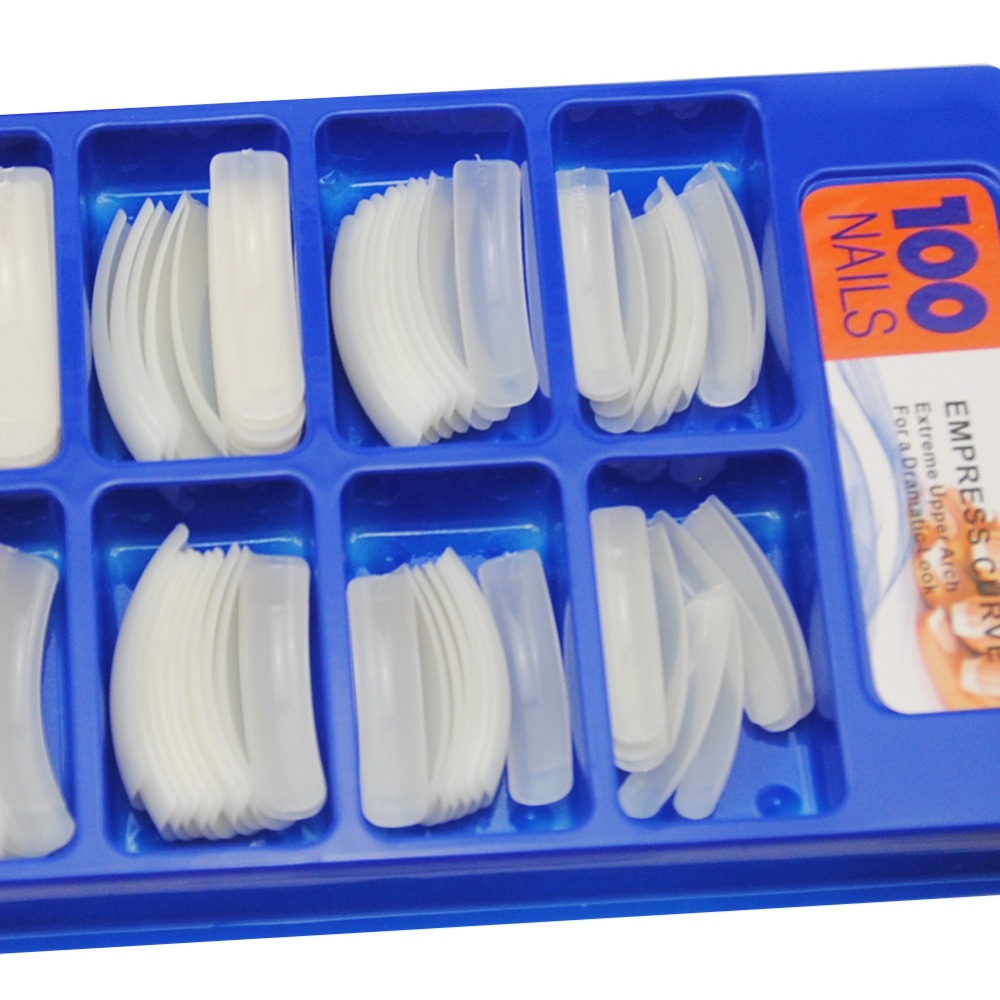 

100pcs Nail Tips Half Cover Artificial Art False Nails Salon Fake Nail Tips Transparent DIY Manicure Sets High Quality, White