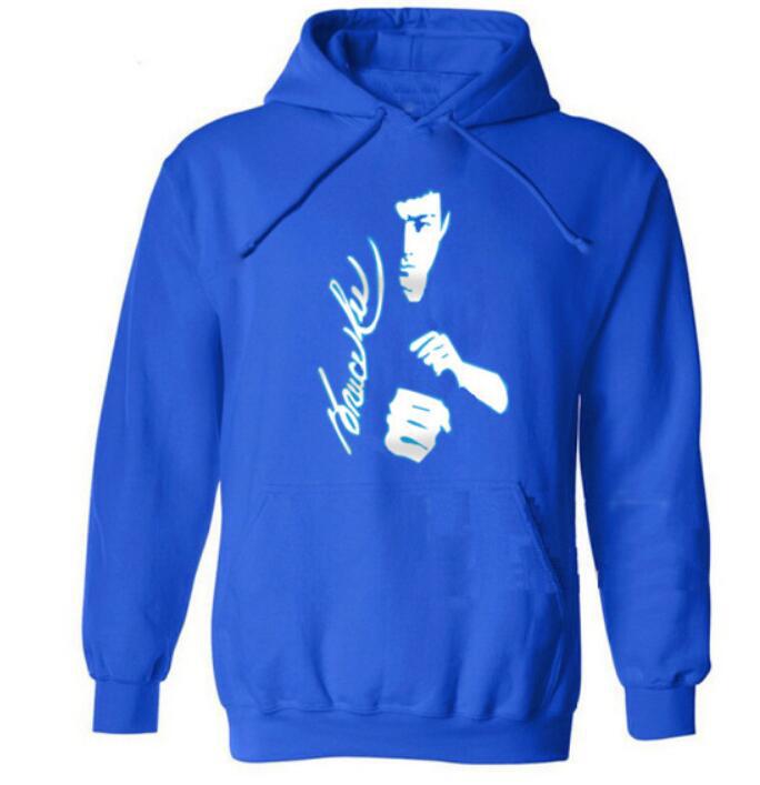 Nouveau Designer Bruce Lee Imprimé Hoodies Hommes Manches Longues Sweats Automne Hiver Mode Male Fans Pull Homme Train Manteau