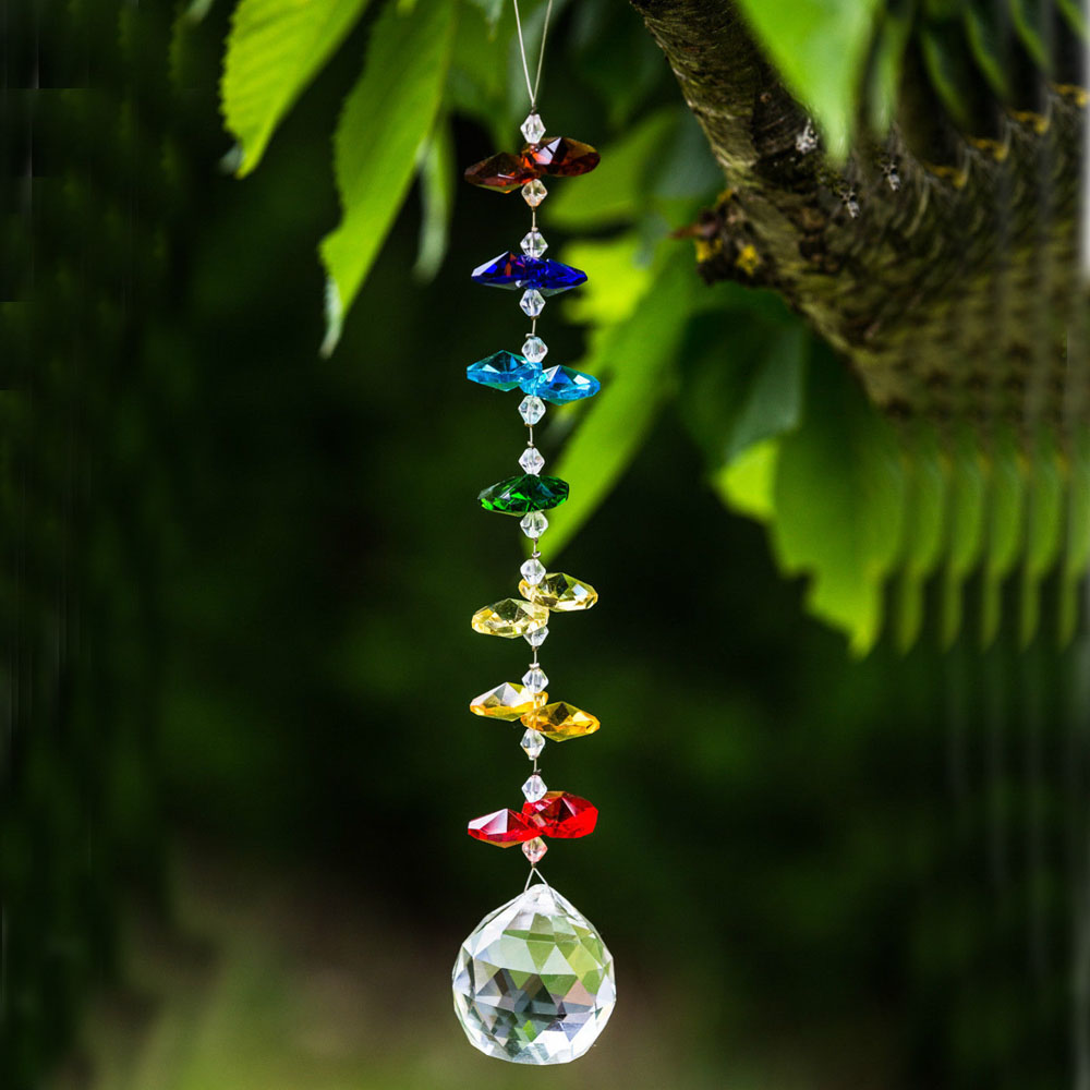 

5PCS Handmade Crystal Glass Chakra Suncatcher Prism Pendant Hanging Window Ornament Rainbw Maker 20mm 30mm 40mm