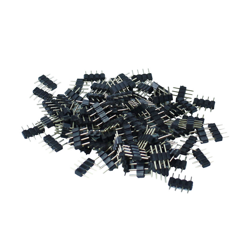 

100pcs/lot RGB connector 4pin needle male led conntor for 3528/5050 RGB led strip