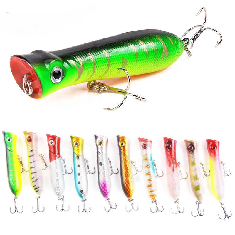 

Popper Topwater Fishing Lure 11.5g 8cm Plastic Hard bait Poper Fishing Tackle Artificial Bass Floating Pencil Pesca Wobbler