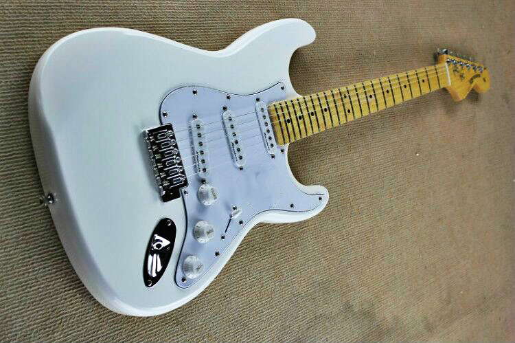 Factory Wholesale GYST-1044 white color solid mahogany body 6 string maple fretboard ST Electric Guitar-image-417704574