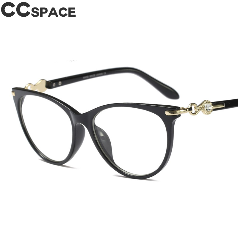 

45584 Crystal Diamond Cateye Glasses Frames Women Trending Styles 2018 New Retro Brand Designer Optical Fashion Computer Glasses