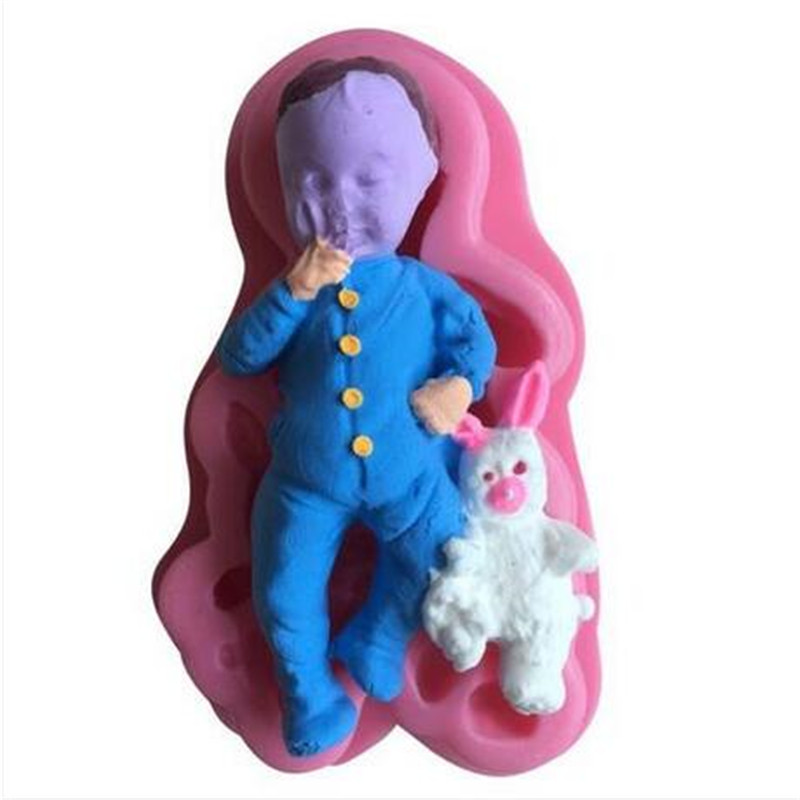 

3D Baby Shape Fondant Cake Silicone DIY Sugar Candy Mold Decorating Tools