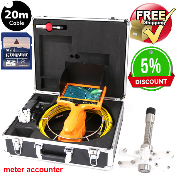 

40m DVR Drain Endoscope Inspection Pipe Sewer Camera Waterproof Pipe Camera 12 leds night vision camera with meter accounter