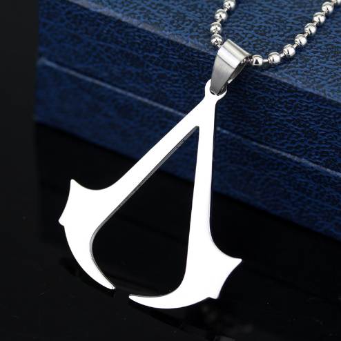 

SC Hot Sale Assassins Creed Rope Chain Blade Pendant Necklace Gold Assassins Creed Stainless Steel Necklace for Men Women