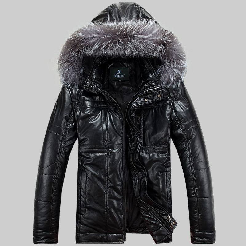 Winter Jackets Coats Hooded Mens Down Cotton Parkas Snow Clothes Fur Collar Thicken Warm Overcoat PU Leather Jackets Windbreak