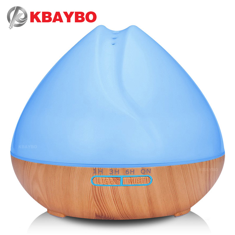 

400ml aroma essential oil diffuser ultrasonic air humidifier with wood grain 7 color changing led lights for office home bedroom