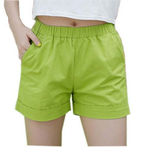 

New 2017 Summer Candy Color Women Shorts Casual Style Ladies Shorts Hot Sale Cotton Female Femininos, Khaki