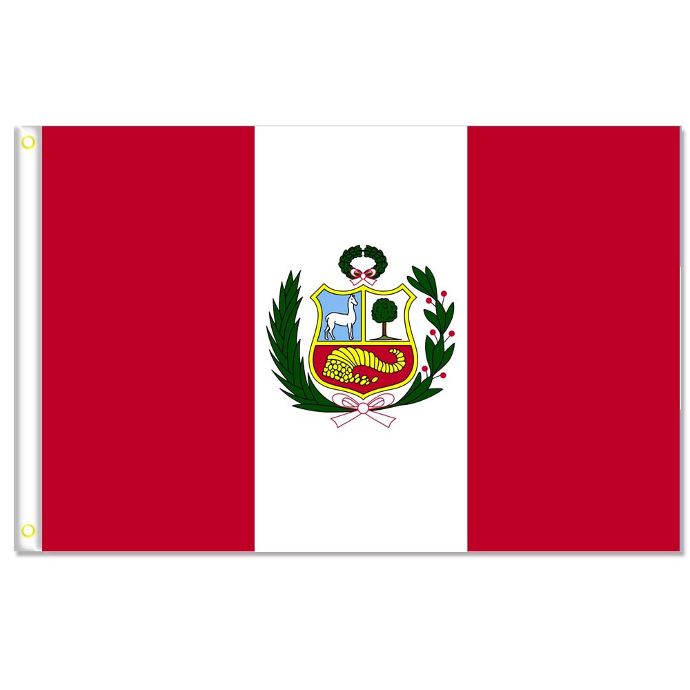 

Peru flags banner Size 3x5FT 90*150cm with metal grommet,Outdoor Flag