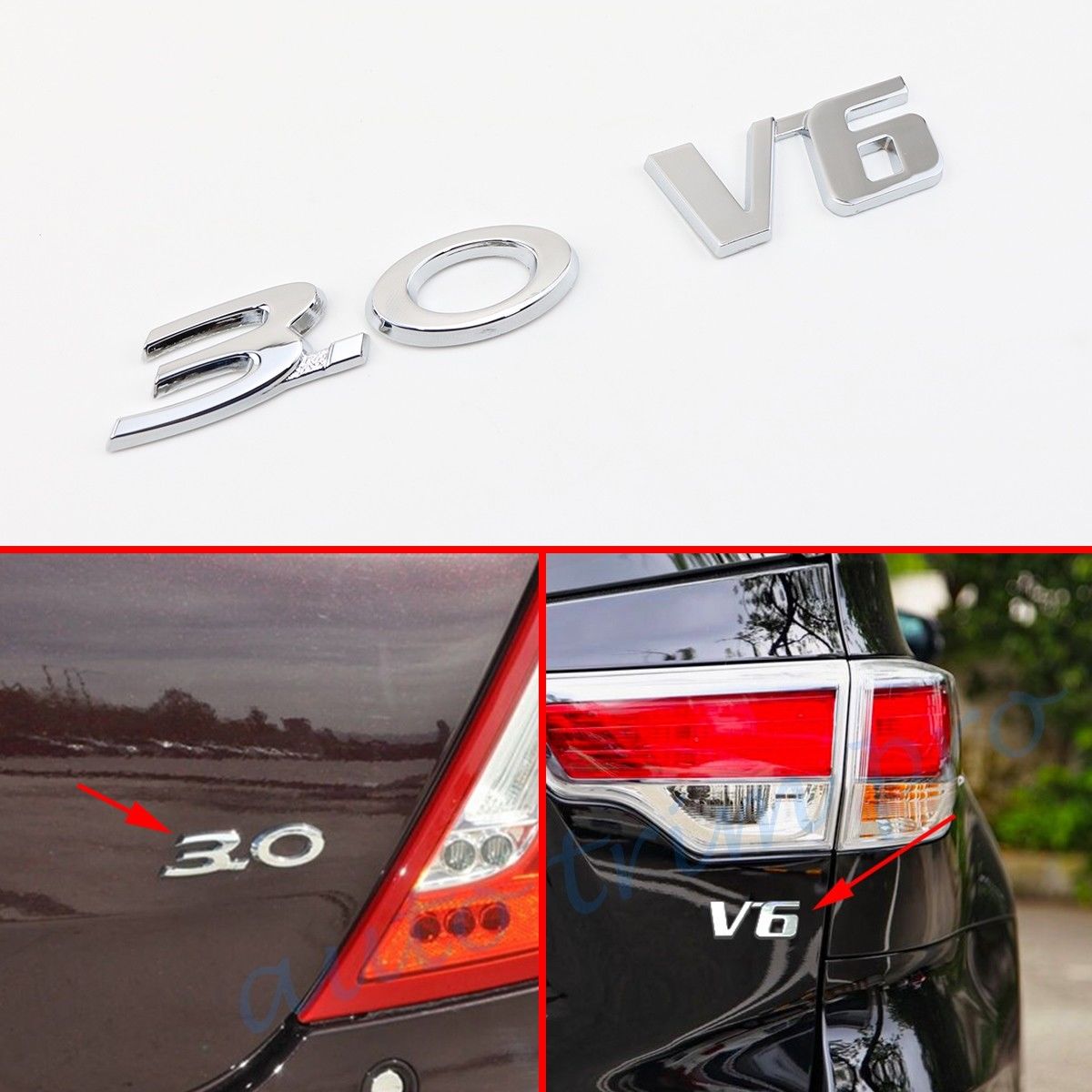 Chrome Metal Vehicle Body 3D Decal Sticker 2X 3.0 Badge Emblem Logo Decoration