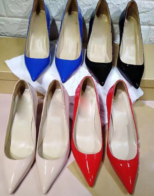 

5A Women 6579 Decoltish 8.5cm Fetish Heels Bridal Pumps Shoes,Genuine Patent Leather Upper,Size 35-42 Free Shipping, 6579 red
