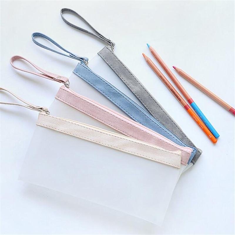 

Children Kids Stationery bags Frosted Translucent Pencil Bags Kids Fashion Pencil Bags Coin Purse Gift Bag