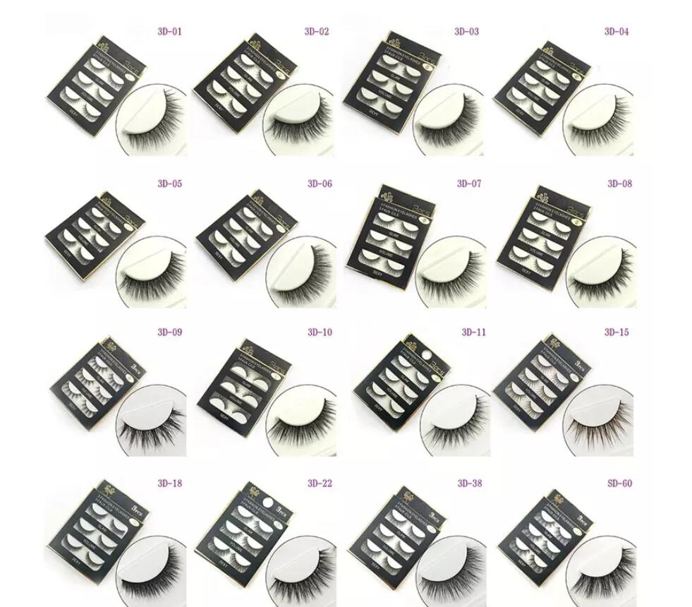 

3D Mink Hair False eyelashes 16 Styles Handmade Beauty Thick Long Soft Mink lashes Fake Eye Lashes Eyelash