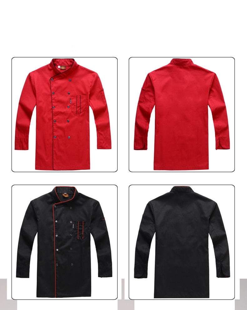 Chef Mantel Herren Koch Jacke Langarm Uniform Restaurant Workwear Kleidung Hot