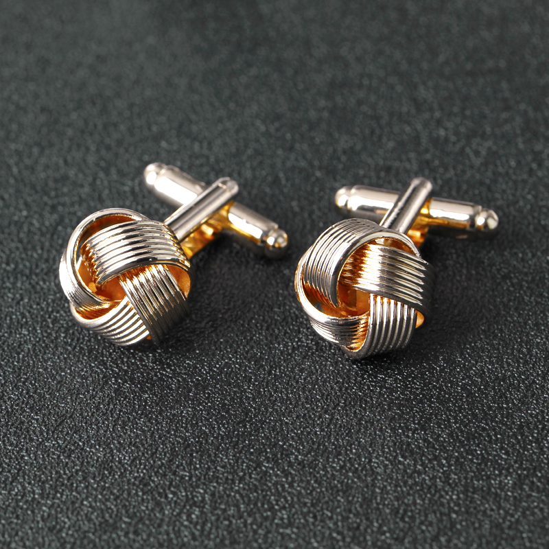 

2018 Knot Cufflinks for Men Shirt Cufflinks Silver Gold Color Plated Unique Fashion Business Wedding French Cuff Links