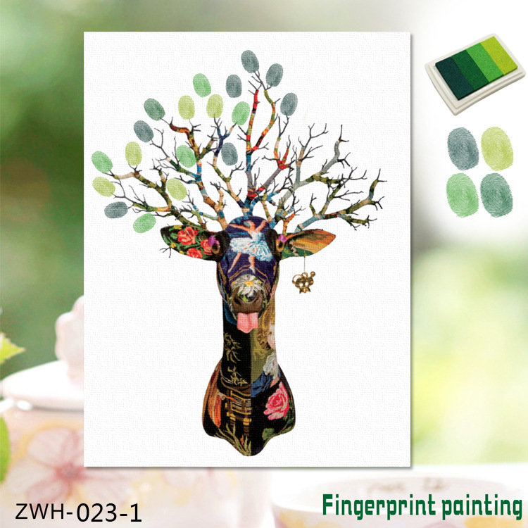 2020 Christmas Elk Fingerprint Draw Canvas Fingerprint Tree Sign In Guest Signature Books Wedding Guestbook From Youerwedding 10 79 Dhgate Com