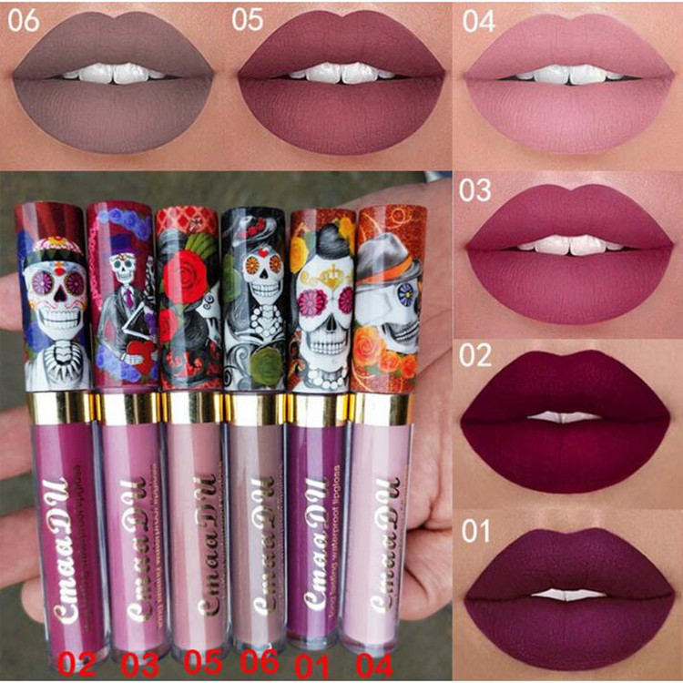 

CmaaDu Magic Multicolor Non-stick Matt Metal Pearl Gloss Lip Gloss Sexy Waterproof Liquid Velvet Lip Gloss DHL Free Shipping