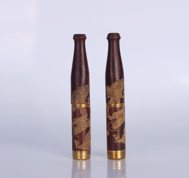

Red acid Carving Dragon solid wood removable filter carving cigarette smoking accessories