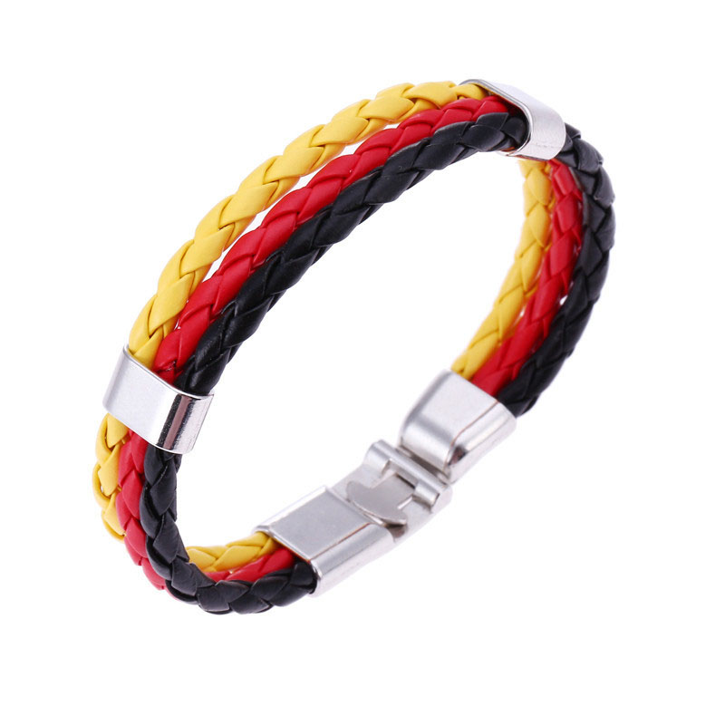 

European And American Cross Border New Bracelet National Flag Bracelet Russia World Cup Ornament Cowhide Bracelet