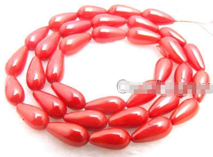 5x10mm Natural Gota Facetado Coral Piedras Preciosas Perlas para joyería haciendo Strand 15/"