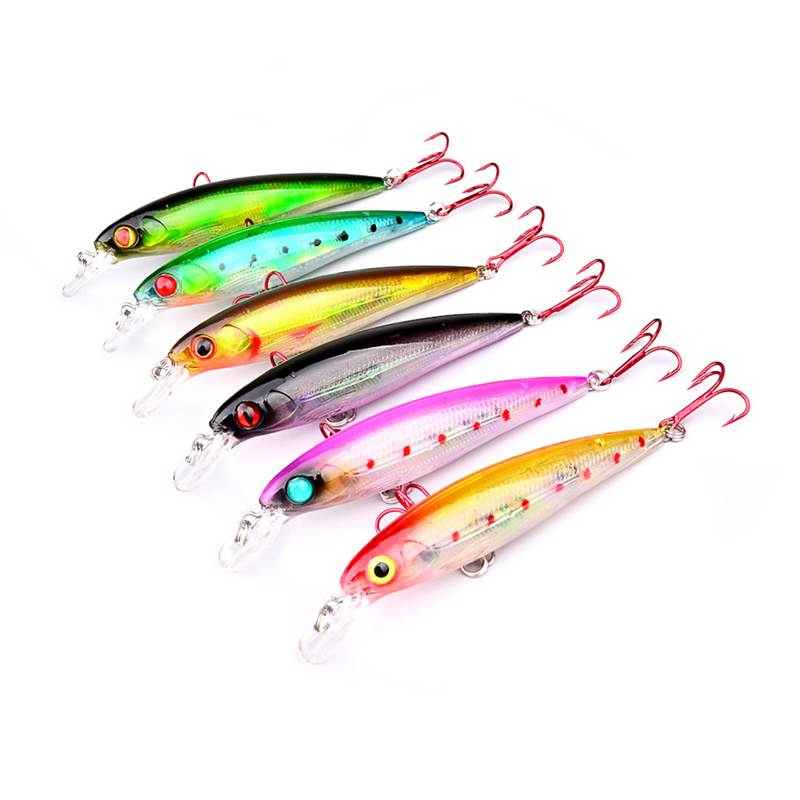 

New ABS Plastic Minnow Laser Fishing lure 6colors 11cm 13g Red Hook Wobbler Swimming Squid Fish Painted Bionic Swimbait