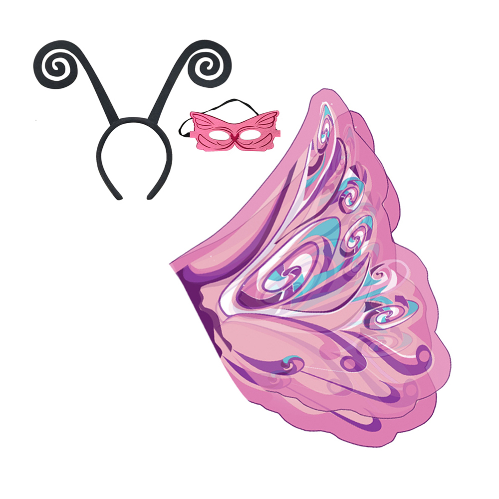 

New Pink Colorful Butterfly Cosplay Costumes Wing +Mask+ Headband Butterfly Elf Cosplay Cape Chiffon light thin solid holiday birthday gifts