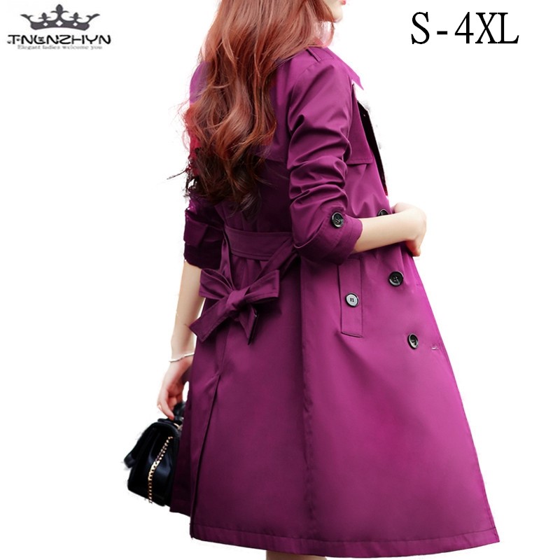 

tnlnzhyn 2017 Spring Autumn Women Trench Coat Lapels Long Sleeves Trench Coat Ladies Casual Outerwear Coats Y422, Khaki