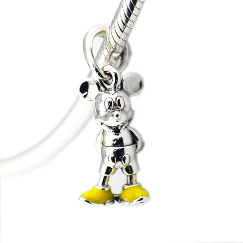 Fits Charms Bracelets 2018 New Yellow Enamel Dangle Charm beads Original 925 Sterling Silver Charm DIY Jewelry For Women Making Wholesale-image-422593623