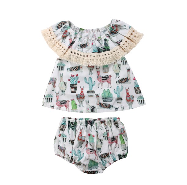 2019 2018 INS Baby Girl Toddler Set Outfits Off Shoulder ...