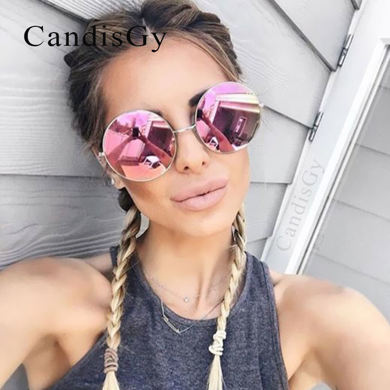 

Oversized Round Circle Frame Mirror Sunglasses Purple Super Women Men Cheap UV400 Sun Glasses Female Male