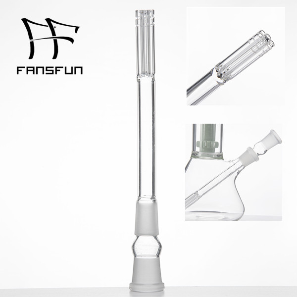 

Six Armed Glass Down Stem Tube 18mm Female To 18mm Male Frosted Joint Dropdown For Glass Bong Water pipes Dab Rigs 280