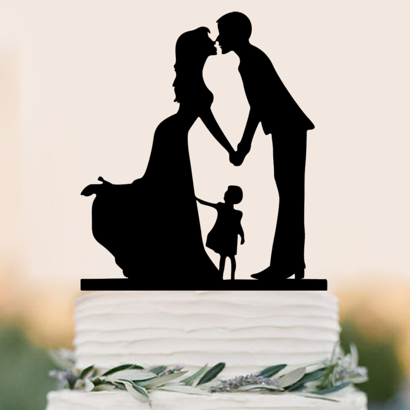 

Feis wholesale arcylic a family of three people dady mommy and baby inserted card cake topper wedding decoration cake accessory