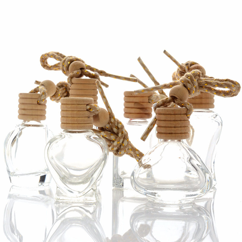 

5-10ml Clear Glass Perfume Essential oil Empty Bottles Rounded Glass Car perfume Bottles pendant fast shipping F20172976