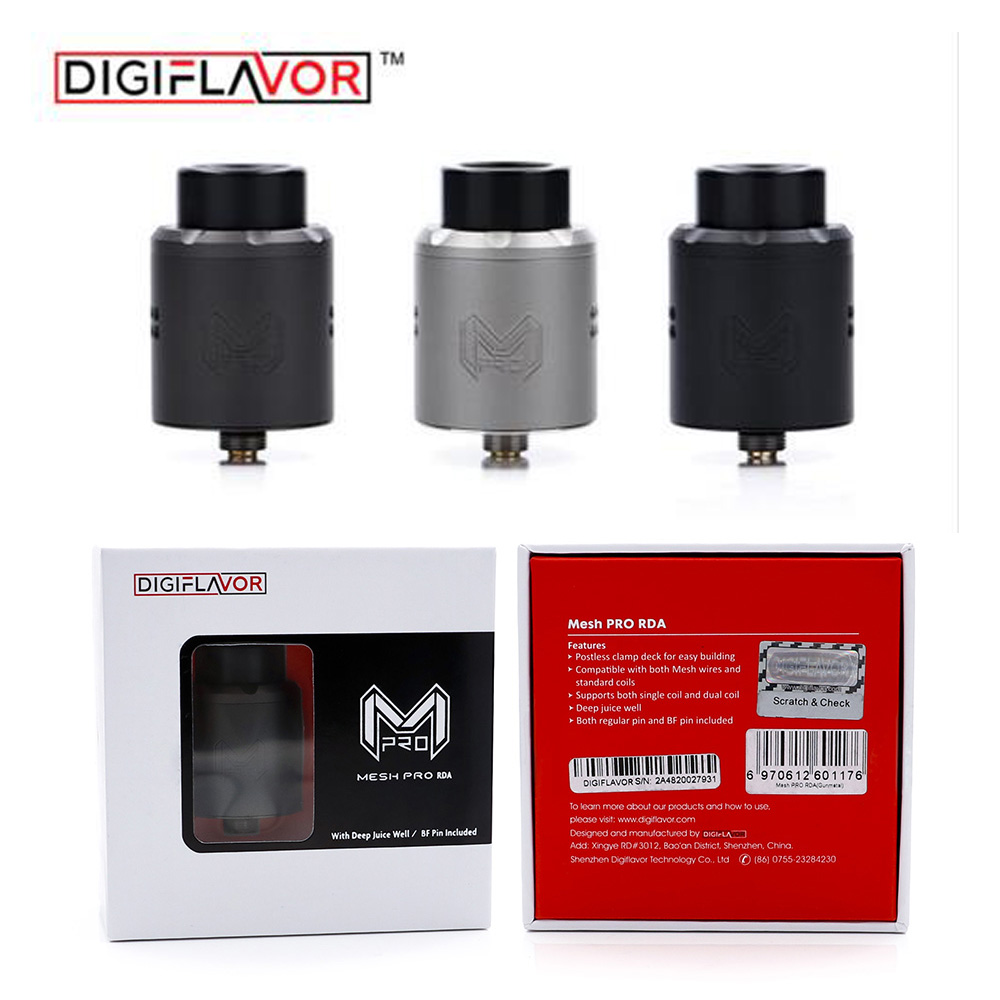 

Digiflavor Mesh Pro RDA Single Coil Dual Coil 810 Delrin Drip Tip with 510 Drip tip Adapter fit Geekvape Aegis Box mod TFV12 Tank
