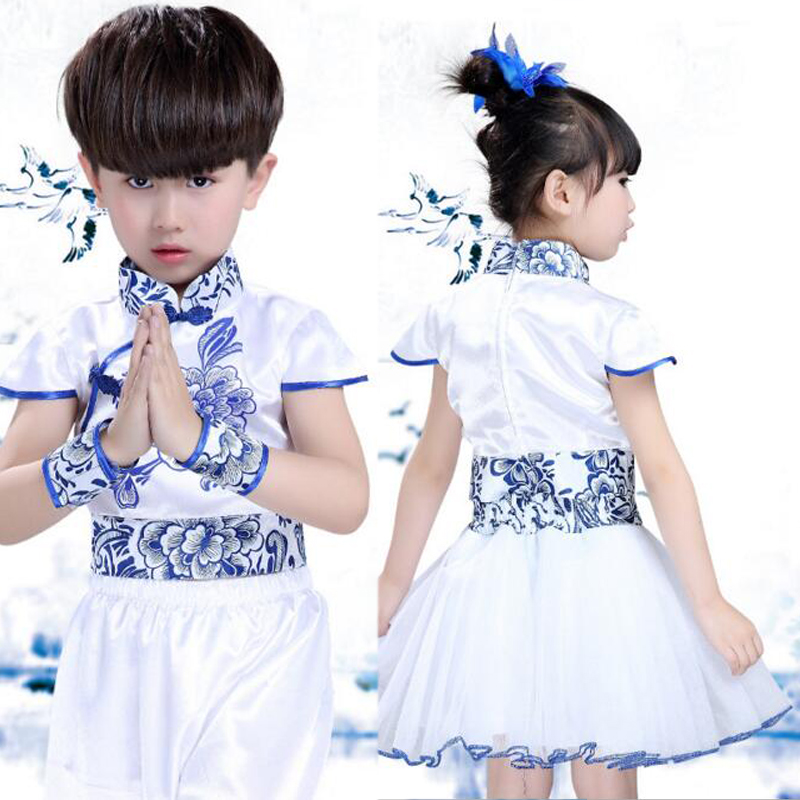 

Boy party dance costume Chinese folklore traditional style child dance costume girl ballroom dress