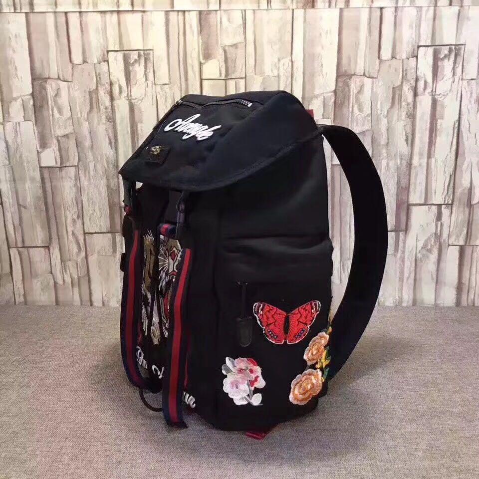 

2020 Tiger Embroidery Techpack with embroidery luxury designer travel bag man backpack shoulder bags book bag High Quality drop shipping, Black