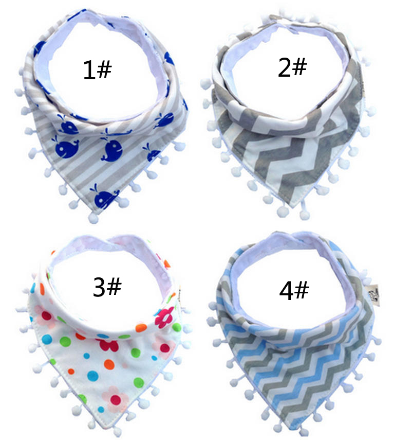 

2018 Baby INS Bibs Infant Tassel Burp Cloths Toddler Cotton Cartoon Pinafore Newborn Printed Fruit Flamingo Saliva Towel Triangle Head Scarf
