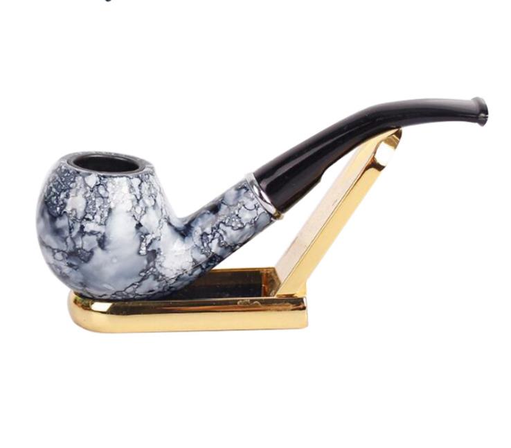 

New male resin pipe removable cleaning filter like marble cigarette holder curved hammer bucket