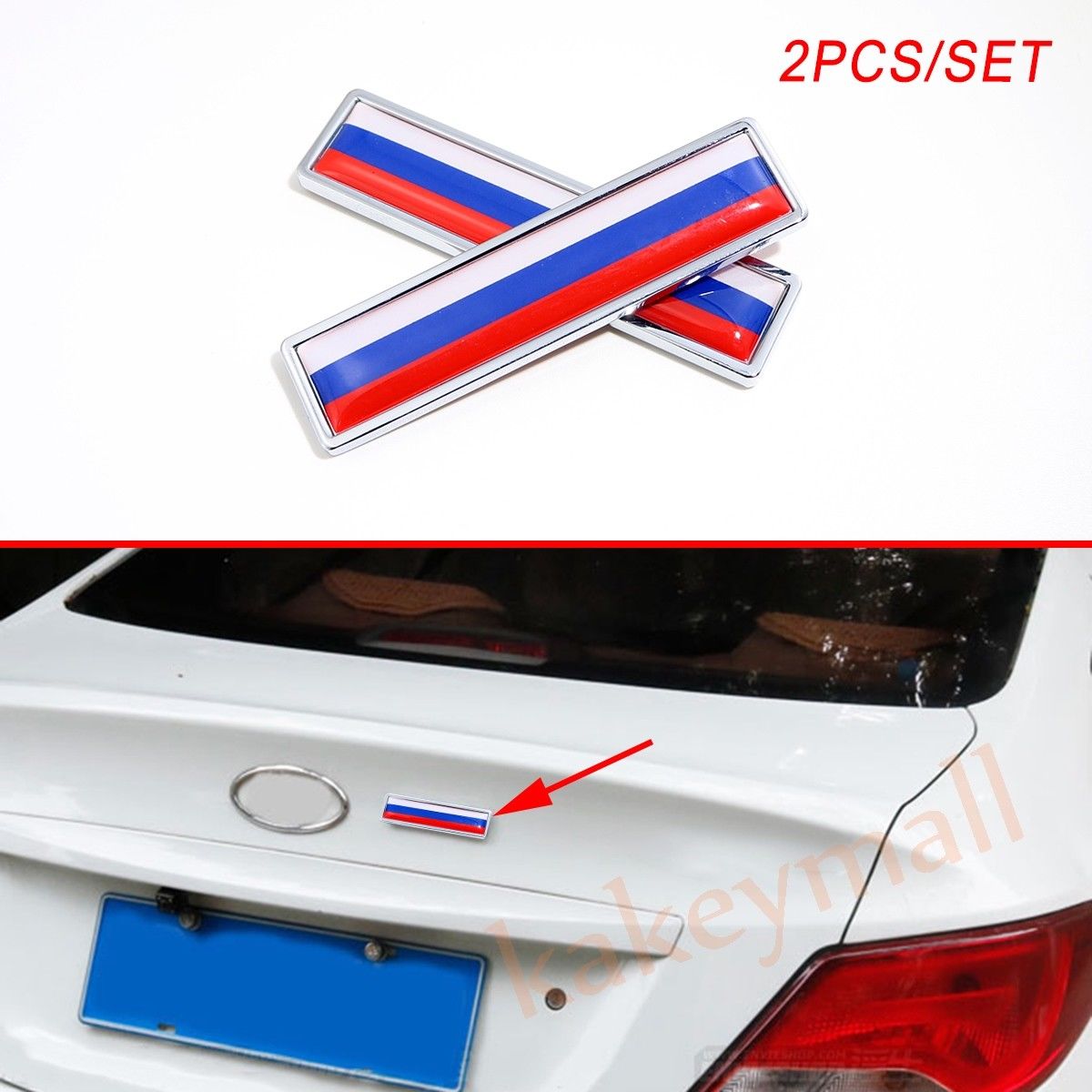 

Russia Russian Nation Flag Logo Badge Emblem Chrome Car Body Sticker Decal Trim