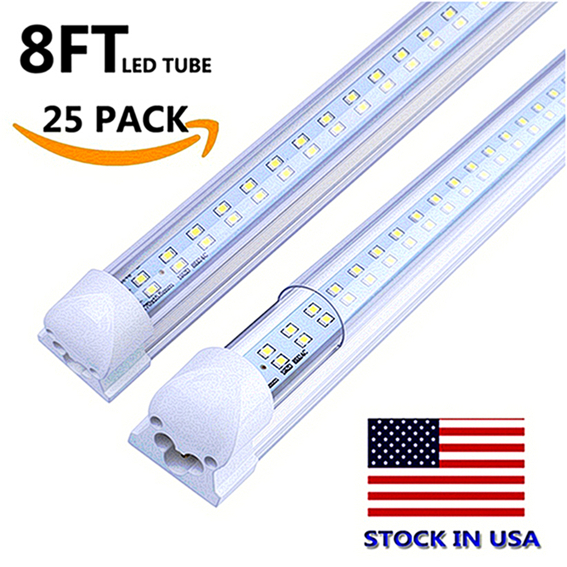 

T8 Integrated Double line led tube 4ft 28w 8ft 72w SMD2835 led Light Lamp Bulb 96'' dual row led lighting fluorescent replacement