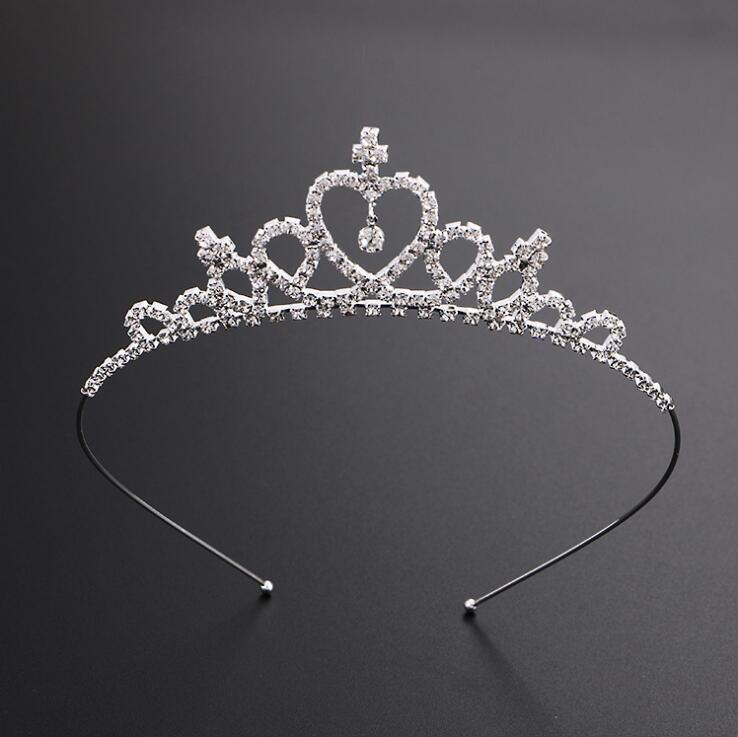 

Children Girls Crystal Tiaras Crown Rhinestone Headband Hair Bands Baby Party Jewelry Hair Accessories Princess Crystal Tiaras Headdress, Silver