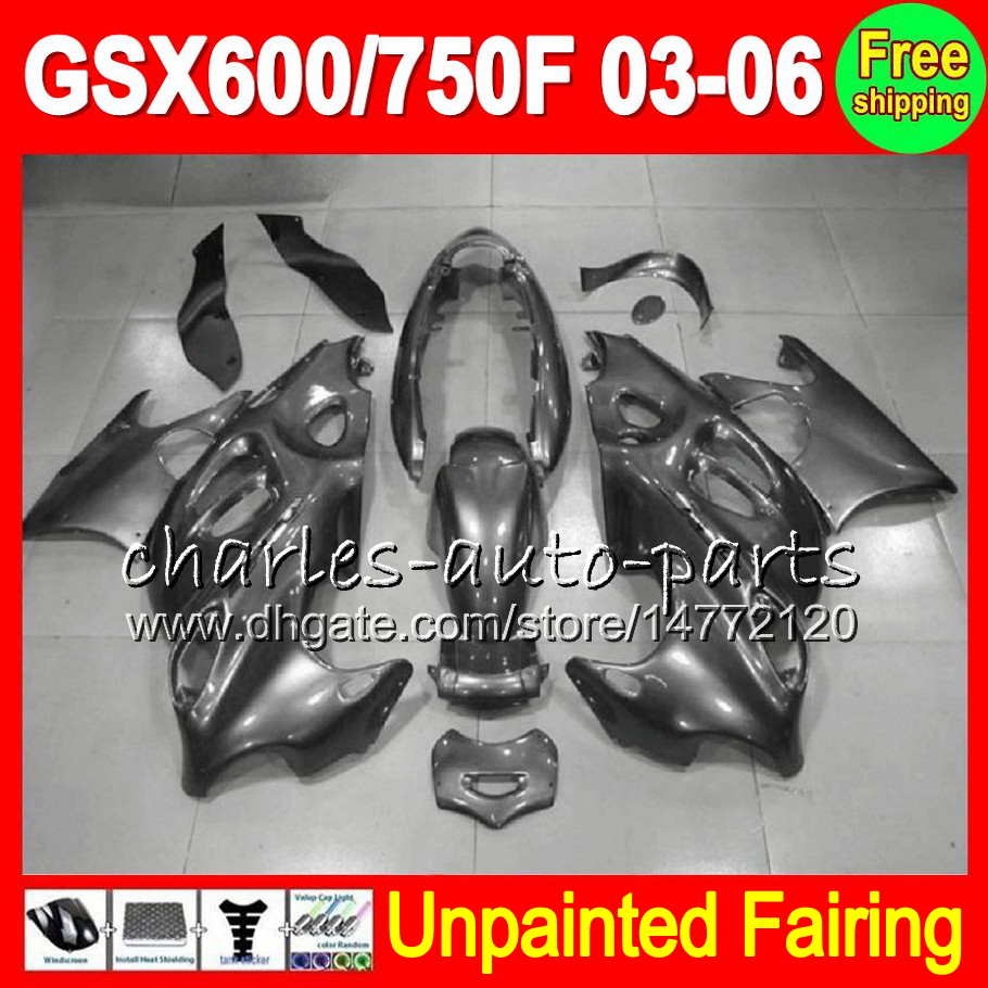 

8Gifts Unpainted Full Fairing Kit For SUZUKI GSX750F Katana GSX600F GSXF 600 750 03 04 05 06 2003 2004 2005 2006 Fairings Bodywork Body kit, White