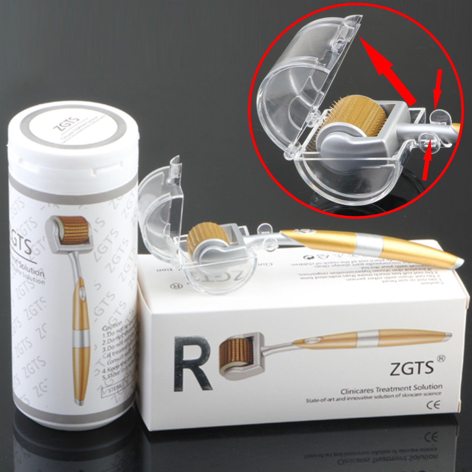 

192 MOQ 1pc High quality ZGTS Titainium Aloy Micro Needle Derma Roller with 192 Needles dermaroller