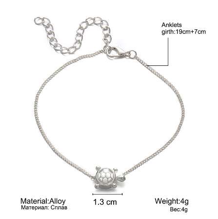 

IF YOU New Design Sea Turtles Single Layer Anklet Vintage Dragonfly Style Charm Chain Foot Anklet For Women Jewelry Drop Shipper